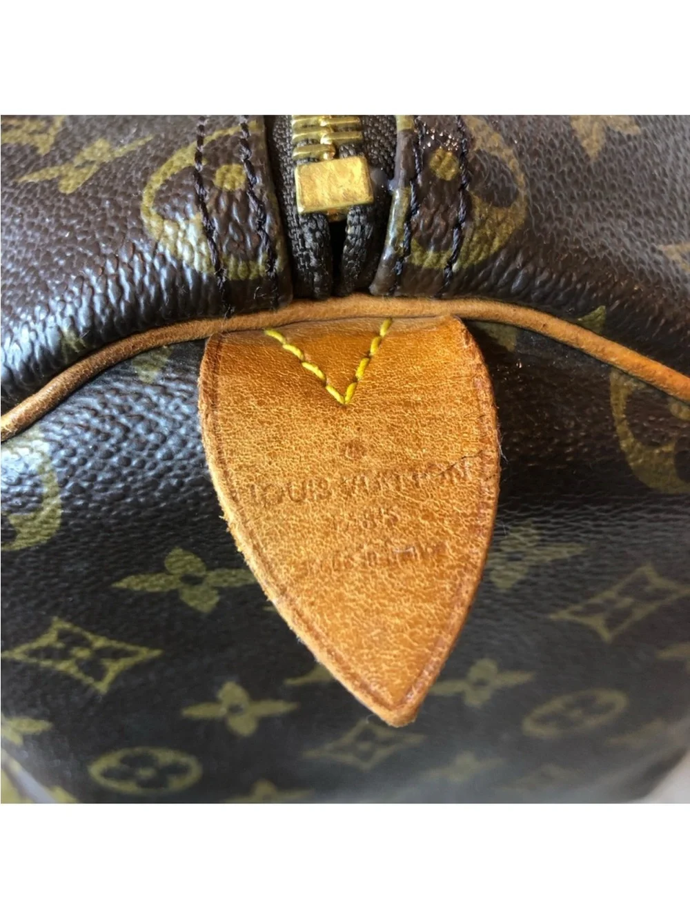 LOUIS VUITTON LV 50 Monogram Coated Canvas Vachetta Leather Duffel Weekend Bag